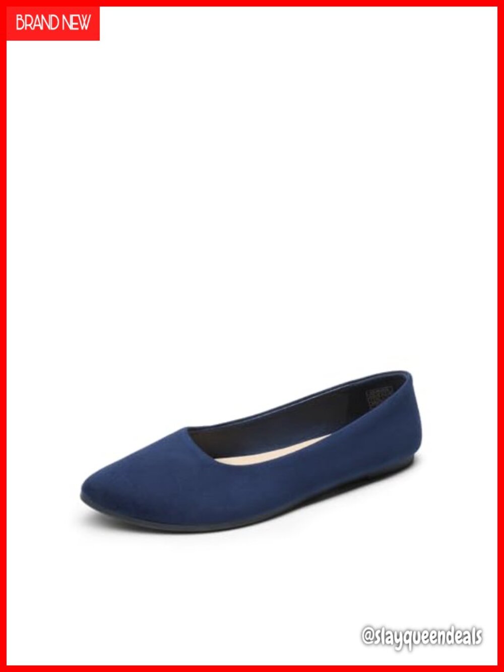 Faux Suede Pointed Toe Ballet Flats Slip On Flexible Work Shoes Comfortable